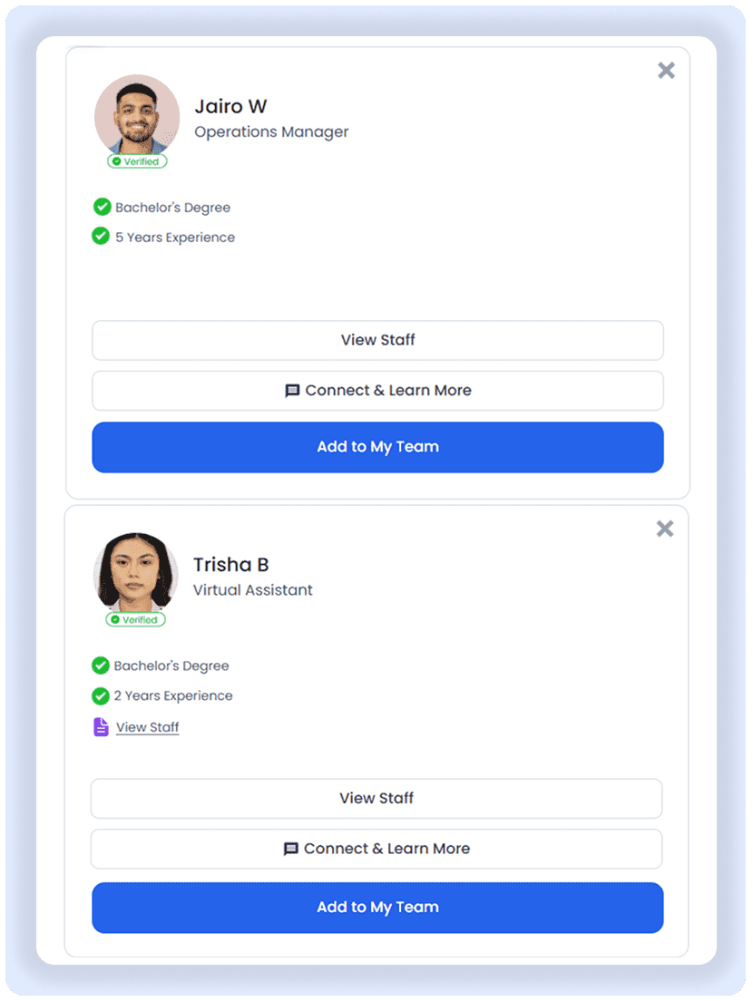 See who fits your VirtualStaff Seat