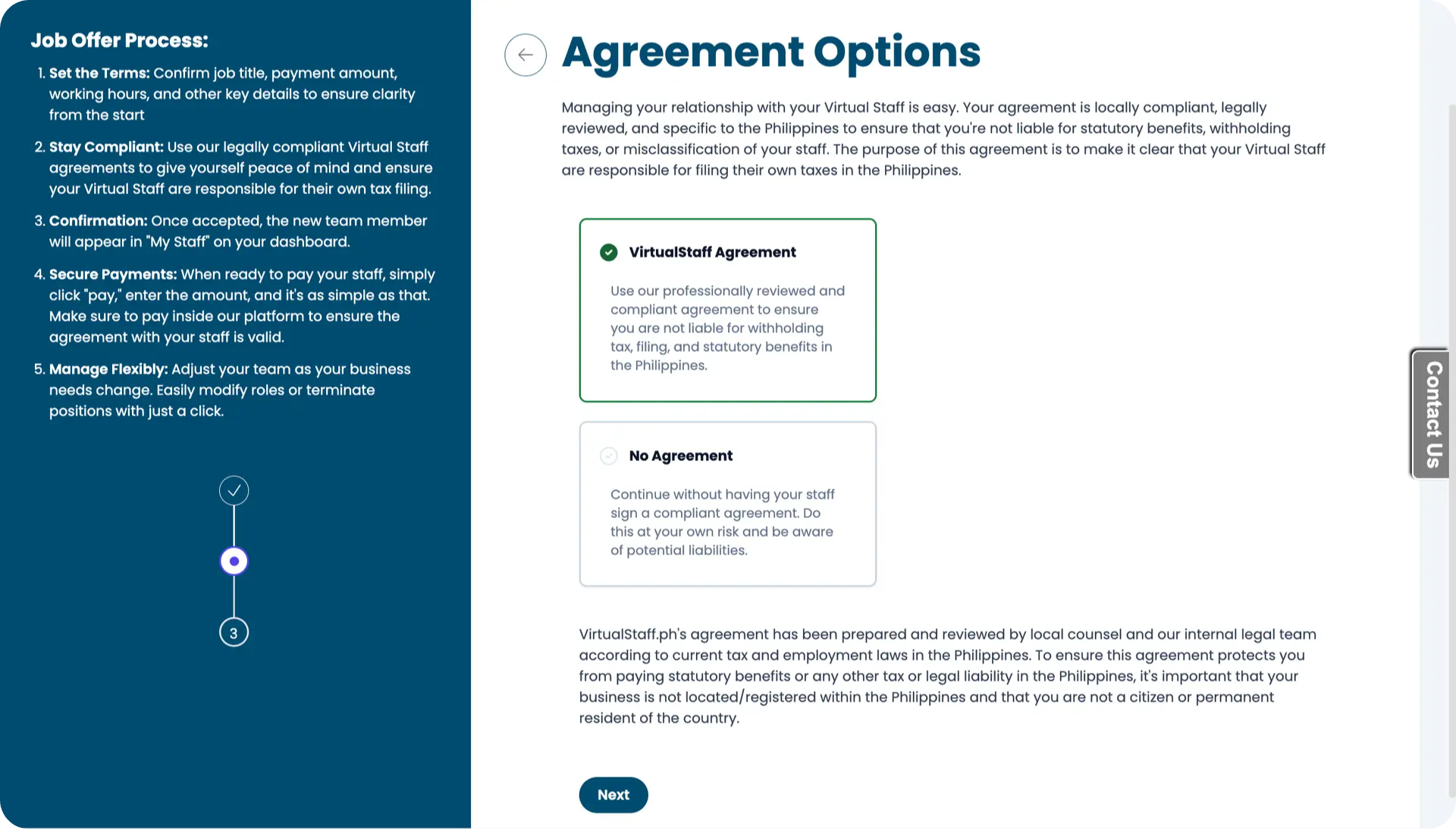 Onboard with compliant agreements